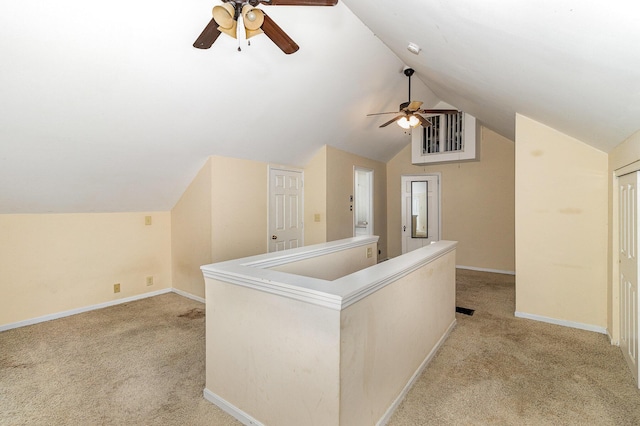 3712 Park Ave, Covington, KY 41015 - bonus room featuring a ceiling fan, light carpet, and lofted ceiling