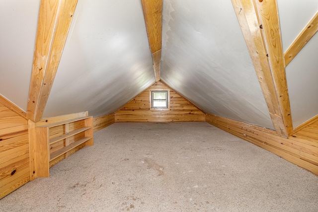 3712 Park Ave, Covington, KY 41015 - bonus room featuring wooden walls, carpet flooring, and vaulted ceiling