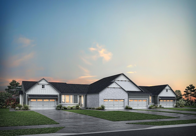 8312 Bluff Dr Unit 32C, Alexandria, KY 41001 - modern farmhouse featuring board and batten siding, a yard, concrete driveway, and a shingled roof