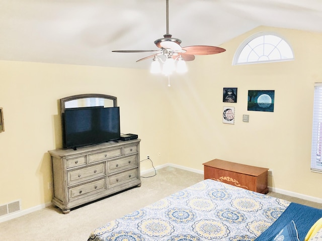 9128 Belvedere Ct, Florence, KY 41042 - bedroom featuring carpet floors, lofted ceiling, and a ceiling fan
