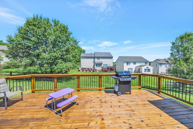 9128 Belvedere Ct, Florence, KY 41042 - deck with grilling area, a residential view, and a lawn