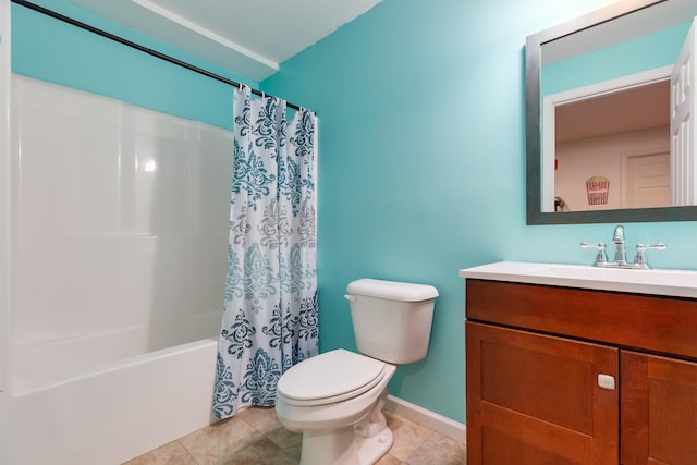 1041 Kidwell Rd, Demossville, KY 41033 - bathroom with vanity, shower / bath combo with shower curtain, and tile patterned flooring