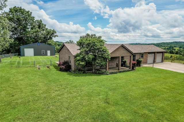 1041 Kidwell Rd, Demossville, KY 41033 - single story home featuring brick siding, a garage, concrete driveway, and roof with shingles