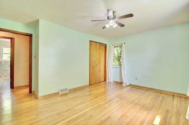 5370 Skyline Dr, Highland Heights, KY 41076 - spare room with a ceiling fan, plenty of natural light, and light wood-style floors