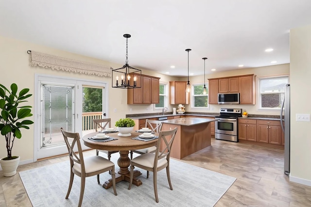 1464 Shirepeak Way, Independence, KY 41051 - dining area featuring recessed lighting and a chandelier