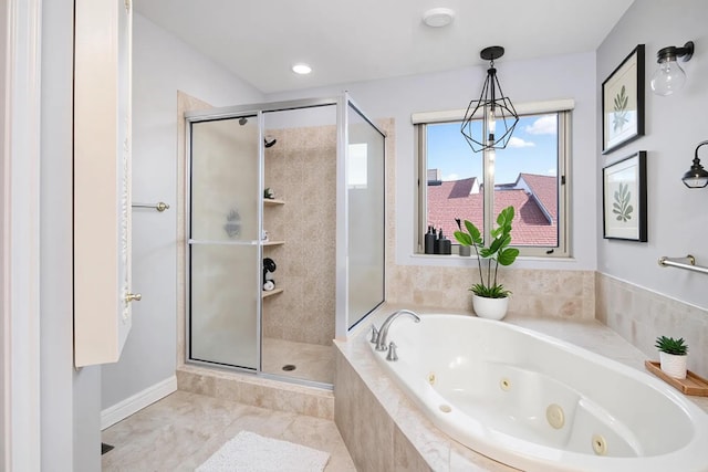 1464 Shirepeak Way, Independence, KY 41051 - bathroom featuring a shower stall and a jetted tub