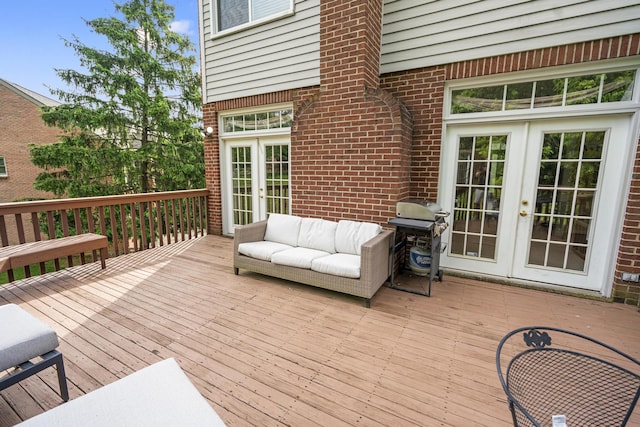 25 Regiment Ct, Wilder, KY 41076 - deck with french doors, a grill, and an outdoor living space