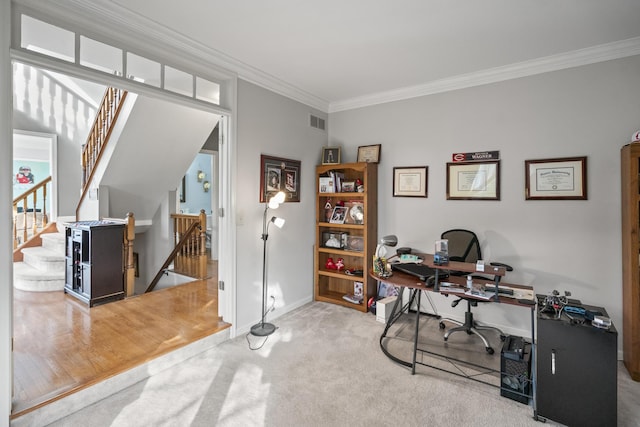 25 Regiment Ct, Wilder, KY 41076 - carpeted home office featuring crown molding and baseboards