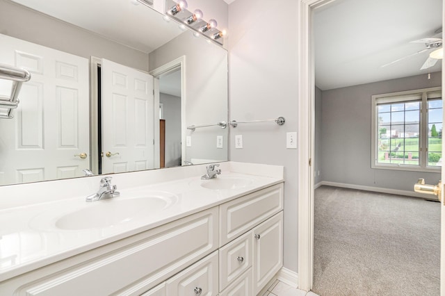 2316 Pinnacle Ct, Hebron, KY 41048 - bathroom with double vanity and ceiling fan