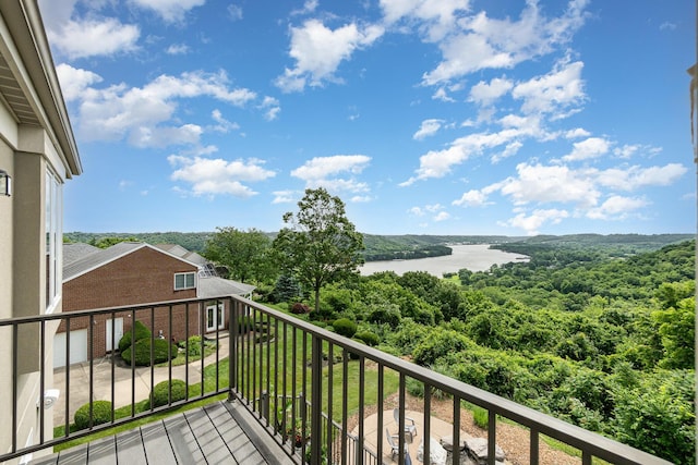 2316 Pinnacle Ct, Hebron, KY 41048 - balcony featuring a water view and a wooded view