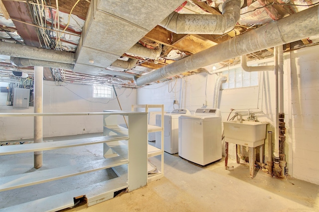 2 Doris Dr, Latonia, KY 41015 - basement featuring washer and clothes dryer and electric panel