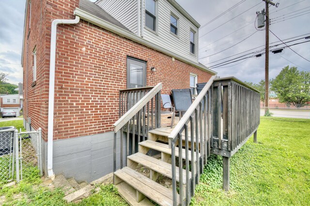 2 Doris Dr, Latonia, KY 41015 - view of property exterior featuring brick siding and a wooden deck