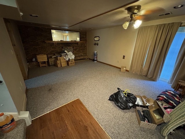 4120 Taylor Ct, Erlanger, KY 41018 - unfurnished living room with baseboards and ceiling fan