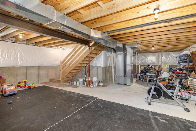 6638 Glencree Ln, Union, KY 41091 - unfinished below grade area featuring stairway and heating unit