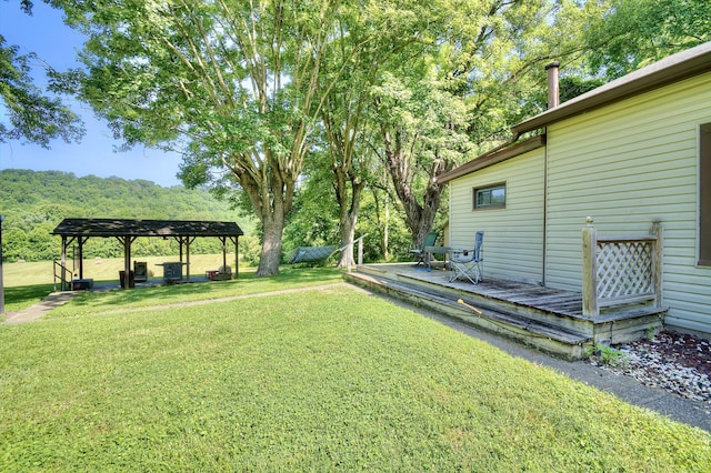 604 Rifle Range Rd, Alexandria, KY 41001 - view of green lawn with a wooden deck and a gazebo