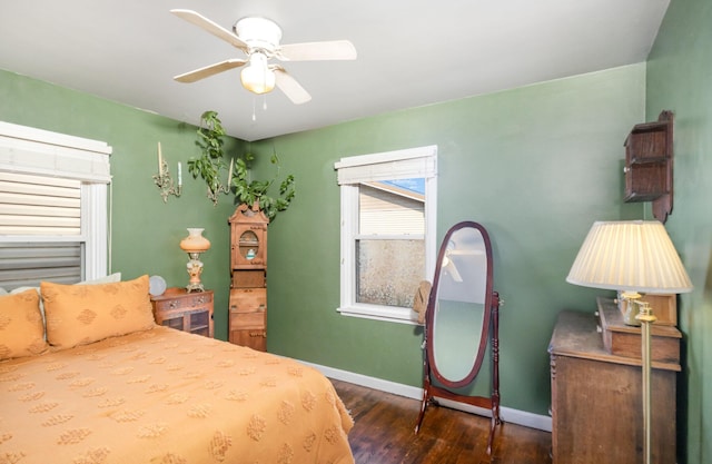 305 Helen St, Ludlow, KY 41016 - bedroom with dark wood finished floors and a ceiling fan