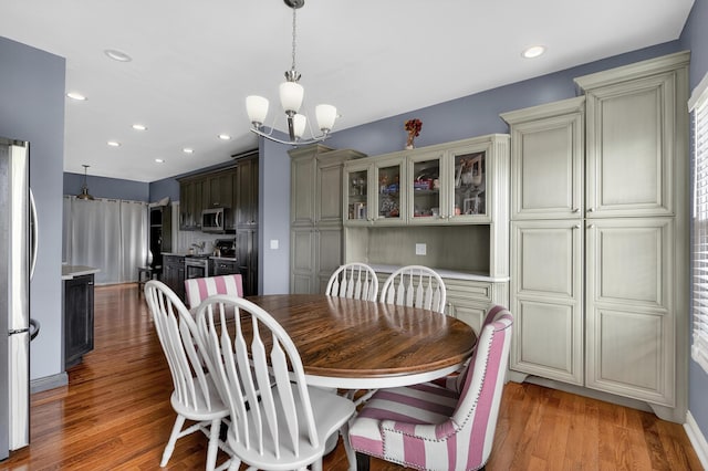 103 Mohawk Trl, Dry Ridge, KY 41035 - dining space with a chandelier, light wood finished floors, and recessed lighting