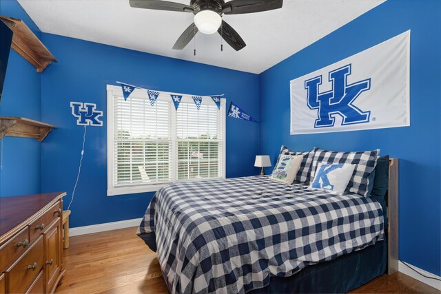 103 Mohawk Trl, Dry Ridge, KY 41035 - bedroom with wood finished floors and ceiling fan