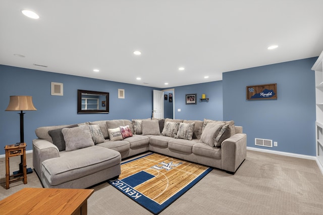 103 Mohawk Trl, Dry Ridge, KY 41035 - carpeted living area featuring recessed lighting