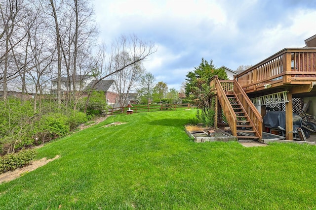 6315 Baymiller Ln, Burlington, KY 41005 - view of yard featuring a deck and stairs