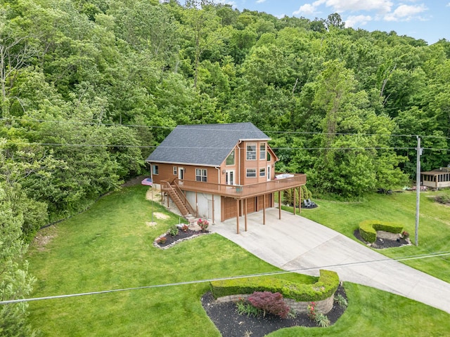 9500 Lower River Rd, Burlington, KY 41005 - aerial view of property and surrounding area featuring a heavily wooded area