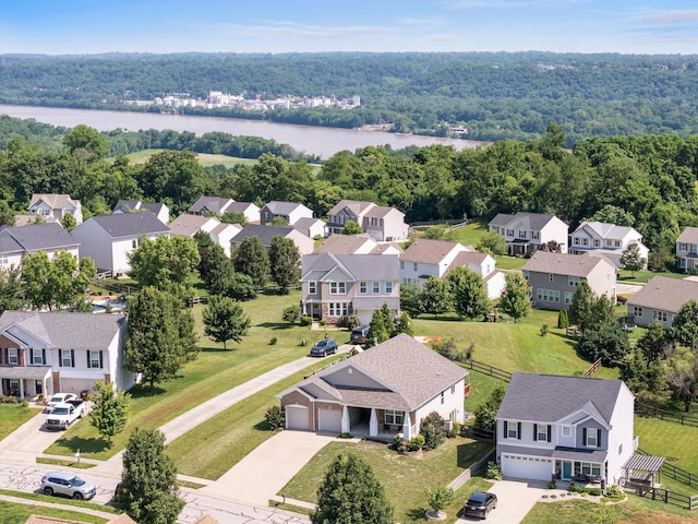 2373 Frontier Dr, Hebron, KY 41048 - aerial view of residential area featuring a large body of water and a forest