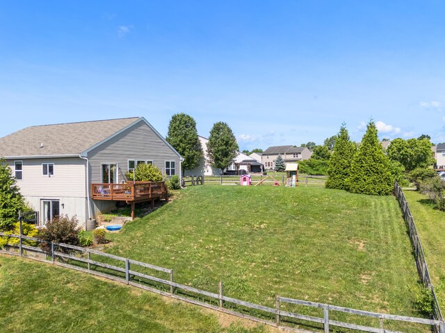 2373 Frontier Dr, Hebron, KY 41048 - fenced backyard featuring a wooden deck