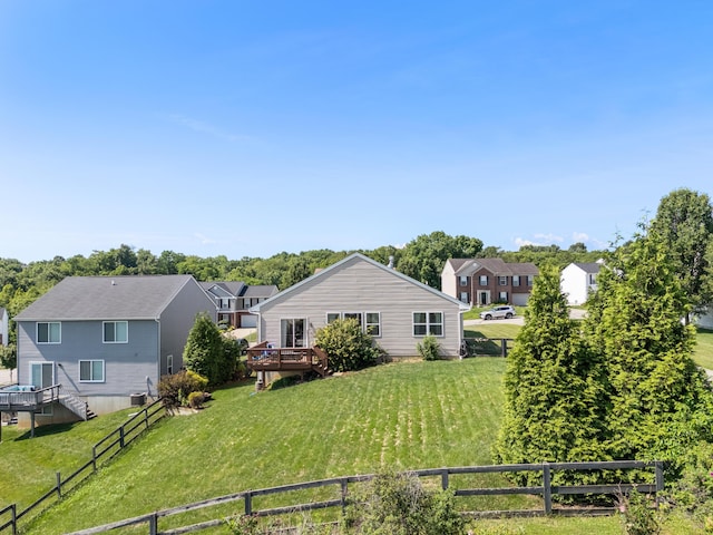 2373 Frontier Dr, Hebron, KY 41048 - back of house featuring a fenced backyard, a deck, and a residential view