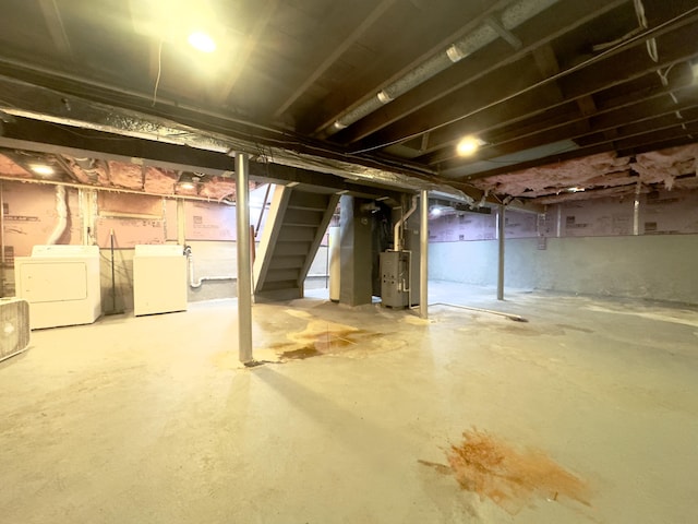 13 Drexel Ave, Florence, KY 41042 - unfinished below grade area featuring stairway, washing machine and dryer, water heater, and heating unit