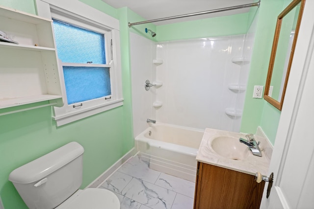 6 Hanover Pl, Fort Thomas, KY 41075 - bathroom featuring marble look tiles, vanity, and tub / shower combination