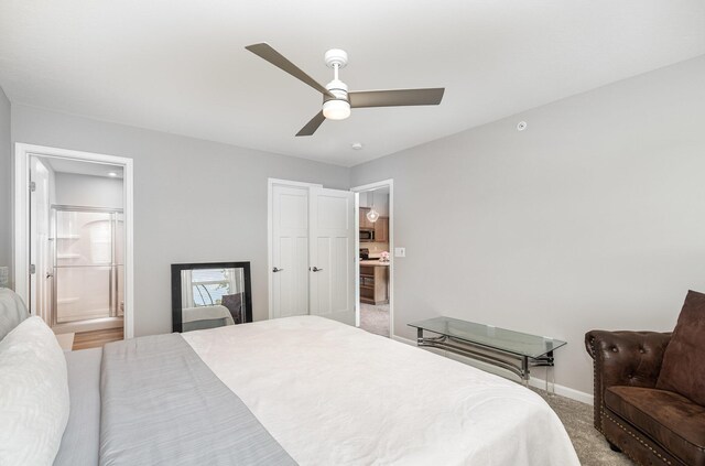 2517 Bella Rdg, Covington, KY 41017 - bedroom featuring light carpet, a ceiling fan, and connected bathroom