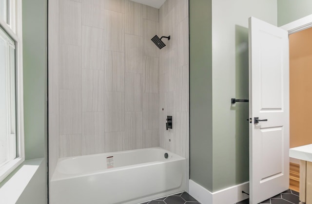 243 Latta Ave, Ludlow, KY 41016 - bathroom featuring shower / bath combination, vanity, and tile patterned floors