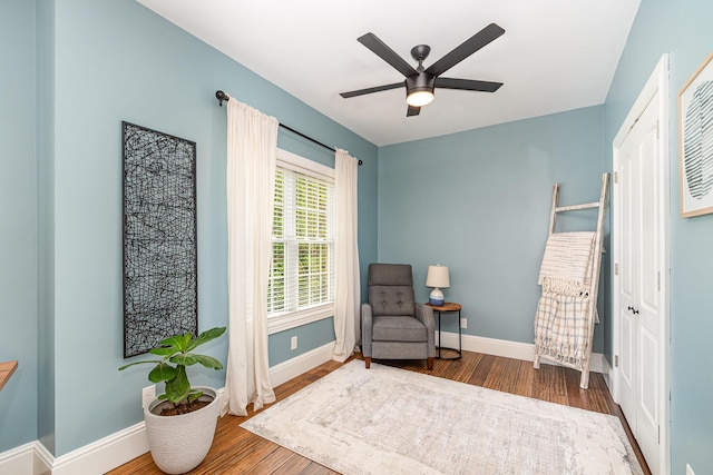 15344 Carlisle Rd, Crittenden, KY 41030 - living area featuring wood finished floors and a ceiling fan