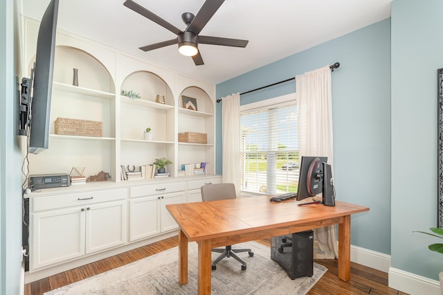 15344 Carlisle Rd, Crittenden, KY 41030 - office area featuring ceiling fan and light wood-style floors