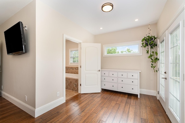 15344 Carlisle Rd, Crittenden, KY 41030 - bedroom with dark wood-style floors, recessed lighting, and ensuite bath