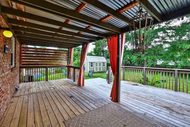 2709 Wesley Dr, Villa Hills, KY 41017 - deck with a shed and a lawn