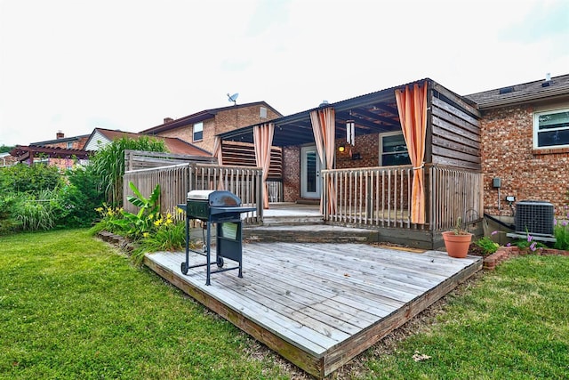 2709 Wesley Dr, Villa Hills, KY 41017 - wooden deck featuring grilling area and a yard