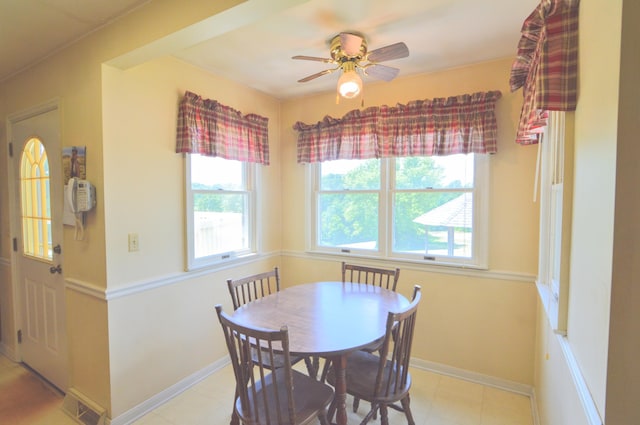 3445 Crittenden Mount Zion Rd, Dry Ridge, KY 41035 - dining room featuring healthy amount of natural light and ceiling fan