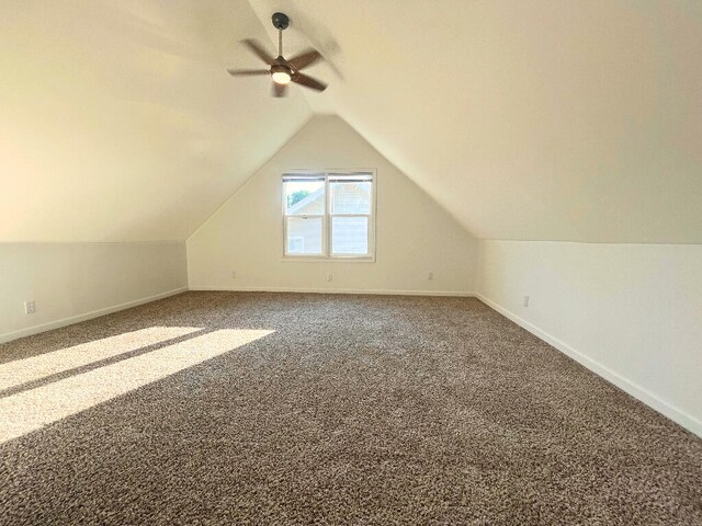 37 Fairfield Pl, Fort Thomas, KY 41075 - additional living space featuring carpet flooring, vaulted ceiling, and ceiling fan