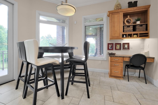 1025 Hyperion Ct, Union, KY 41091 - dining room with crown molding and built in study area