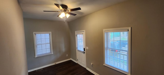 122 E 13th St, Covington, KY 41011 - doorway featuring dark wood-style floors and ceiling fan