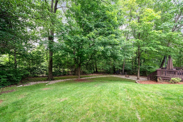 10234 Hempsteade Dr, Union, KY 41091 - view of green lawn with a wooden deck