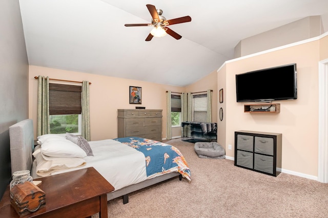10234 Hempsteade Dr, Union, KY 41091 - carpeted bedroom featuring lofted ceiling and a ceiling fan