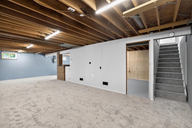 139 Berkley Dr, Florence, KY 41042 - below grade area with stairway and carpet