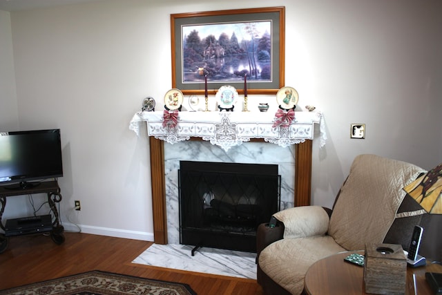 6065 Tosha Dr, Burlington, KY 41005 - living area with wood finished floors and a fireplace