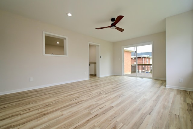 680 Manor Dr, Taylor Mill, KY 41015 - spare room with light wood finished floors, a ceiling fan, and recessed lighting