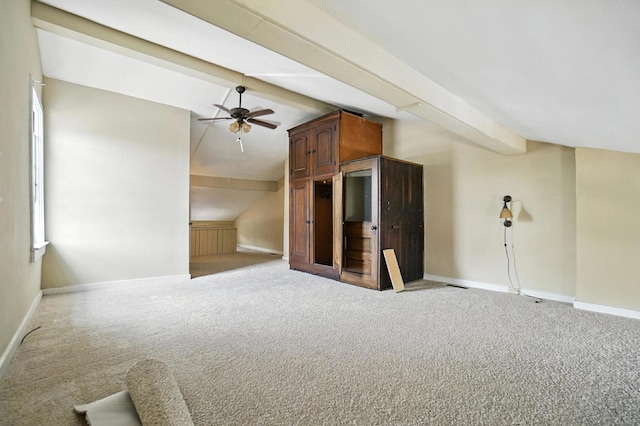234 Walnut St, Bellevue, KY 41073 - additional living space with light carpet, vaulted ceiling, and a ceiling fan