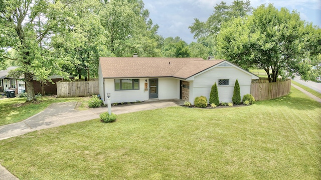 693 Peach Tree Ln, Erlanger, KY 41018 - view of front of home with roof with shingles, driveway, and a chimney