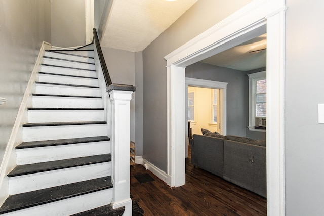 332 W 21st St, Covington, KY 41014 - staircase with wood finished floors and baseboards