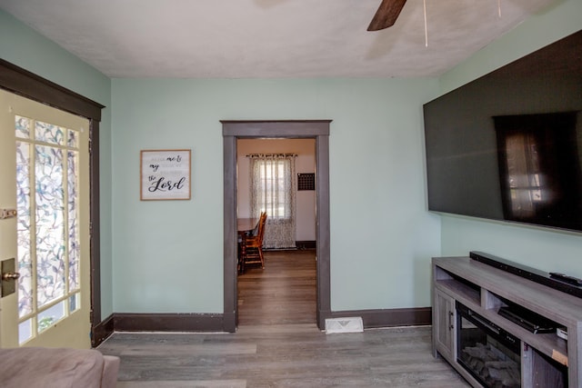 15 21st St, Newport, KY 41071 - entryway with ceiling fan and wood finished floors